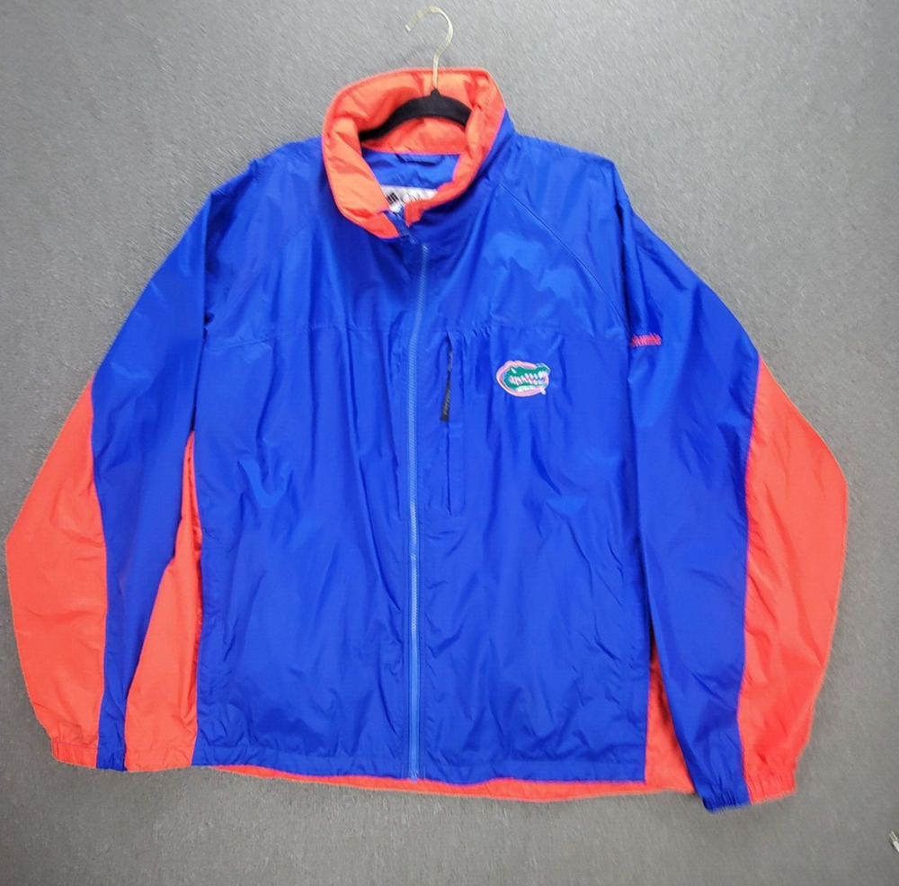 Columbia Jacket Mens XL UF Gators Zip Windbreaker Packable Hooded READ